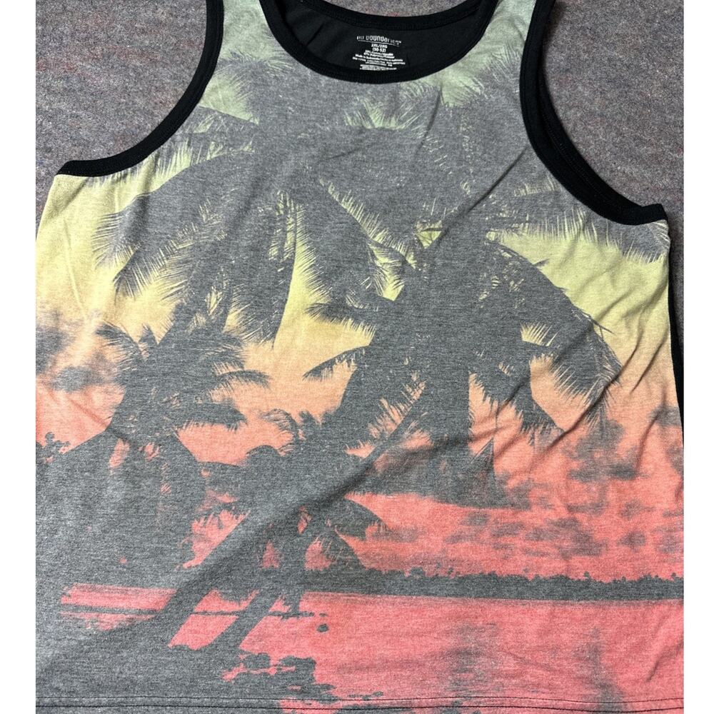 No Boundaries Tank Top Multicolor Palm Trees Mens Size 2XL Tropical Summer